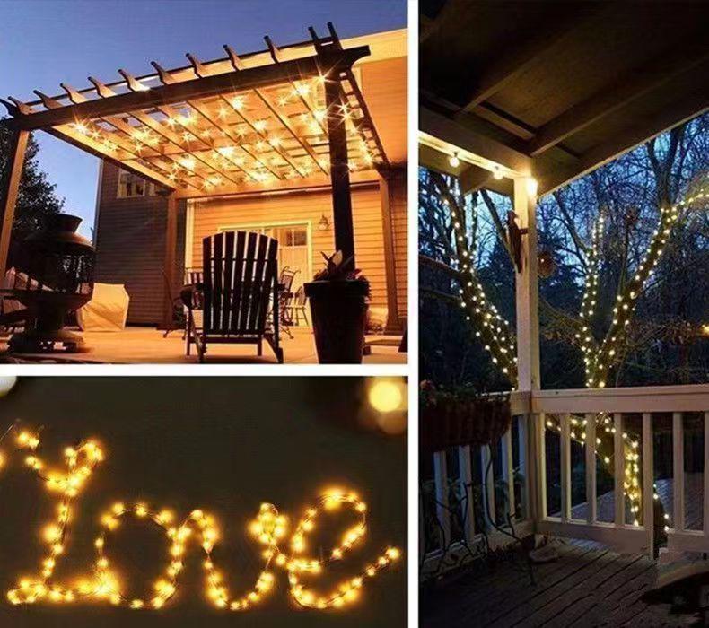 Colorful Copper LED String Lights: Battery-Powered, Outdoor Solar Decor for New Year & Spring Festivals