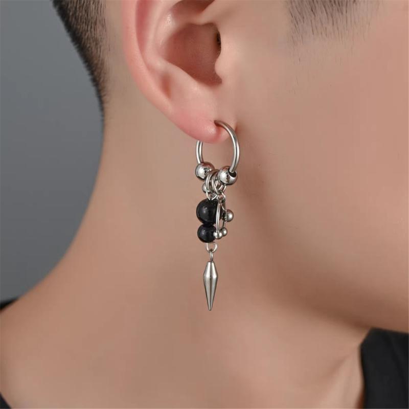 Geometric Cone Earrings Ear Pendant With Stylish Fringe Alloy Punk Accessory For Casual Evening Event