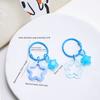 Metal Open Ring Keyrings Colorful Resin Five-Pointed Star Bell Pendant Keychain For Women Girl Car Hanging Trinket Key Holder