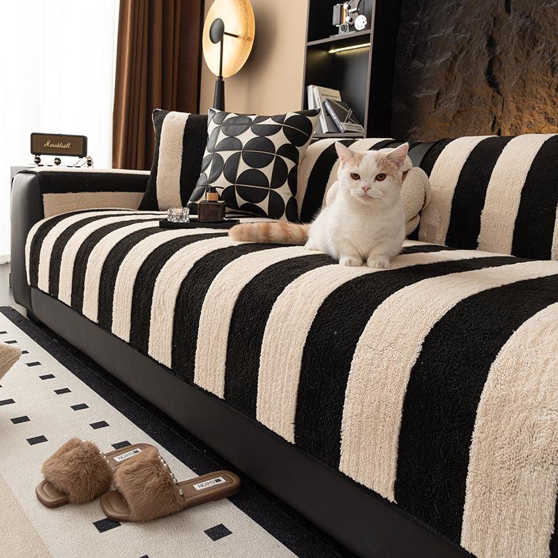 

Shu Cotton Lint Sofa Cushion Winter Thickened Universal Sofa Cover Cover Non-Slip And Anti-Cat Scratch Light Luxury 70*70cm