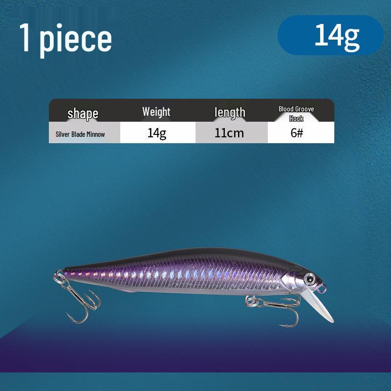 Silbernes Blatt Streamline Minnow Köder: Ultimativer Sinking Twitchbait für Weitwurf-Angeln