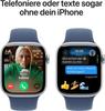 Apple Watch Series 10 4G 46mm Aluminium Silber Sportarmband Denim M/L