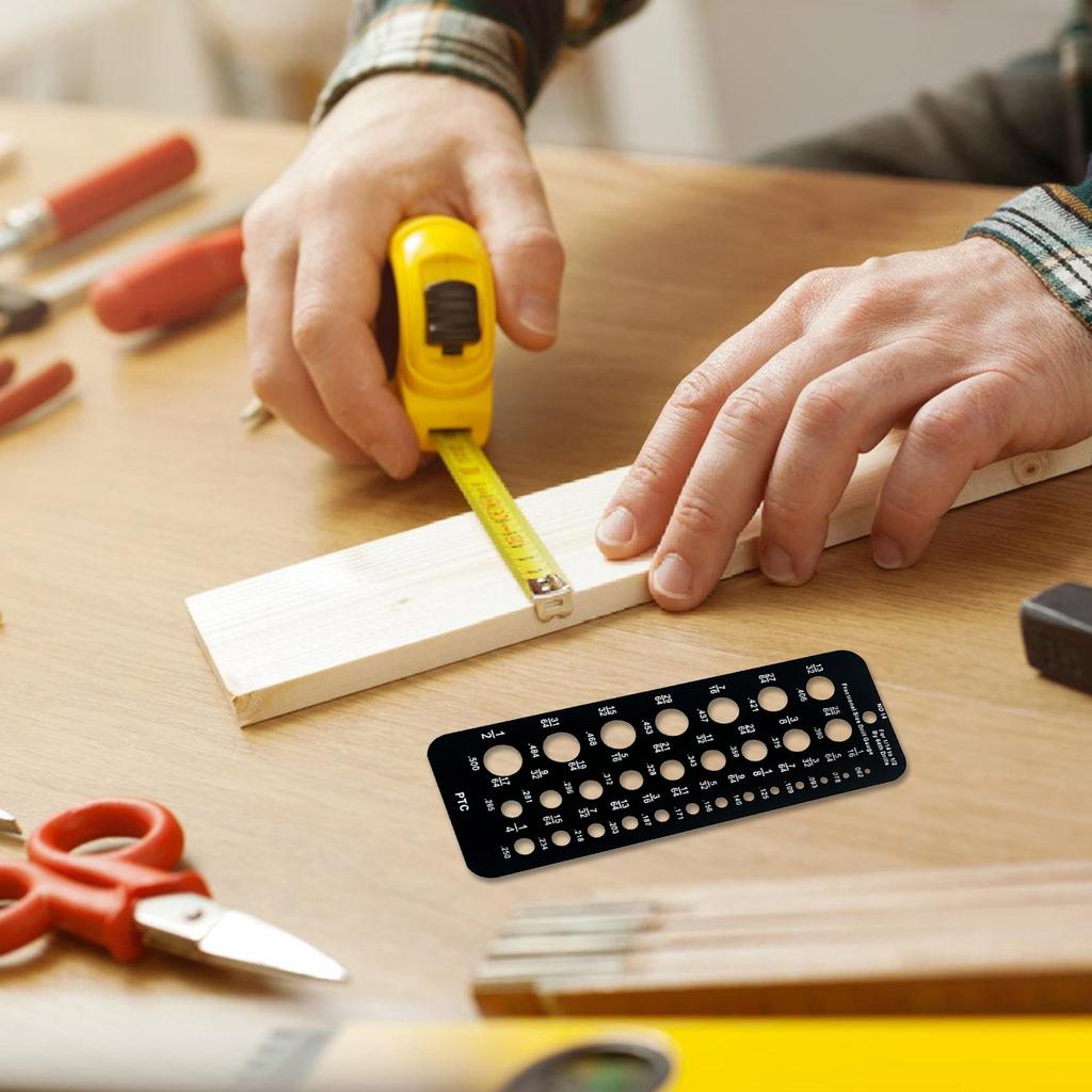 Metric/Inch Drill Bit Gauge Stainless Steel Fractional Drill Bit Size Gauge Measuring Tools 29 Holes Drill Bit Gauge