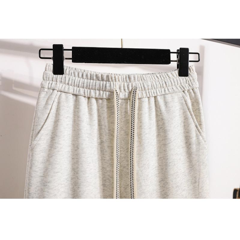 DIMANAF 2025 Plus Size Long Pants Spring Belt Women Solid Harem Elastic Waist Casual Loose Yellow Pink Loose Pants New