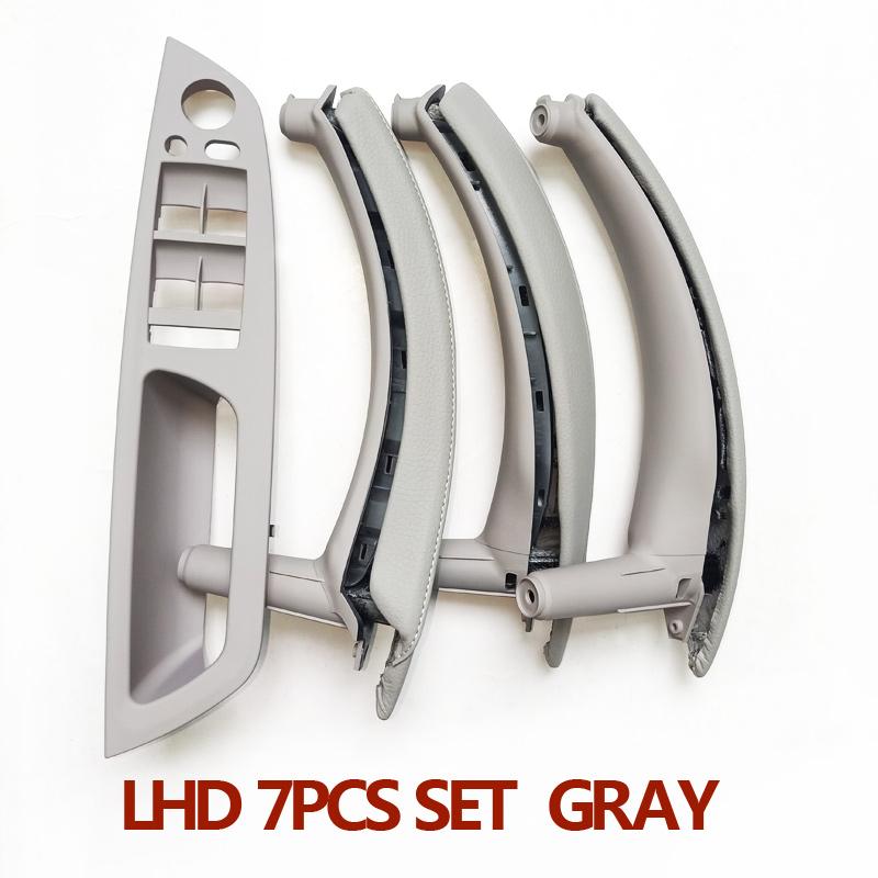 LHD Upgraded Interior Door Handle with Leather Cover Assembly Full Set For BMW X5 X6 E70 E71 E72 2007-2014