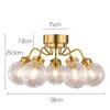 Chende Ceiling Light with Cracked Scandinavian Classic for Living Dining Antique Lighting Fixture 5-Light Glass, Style, LED, Brass, Retro, Bedroom,