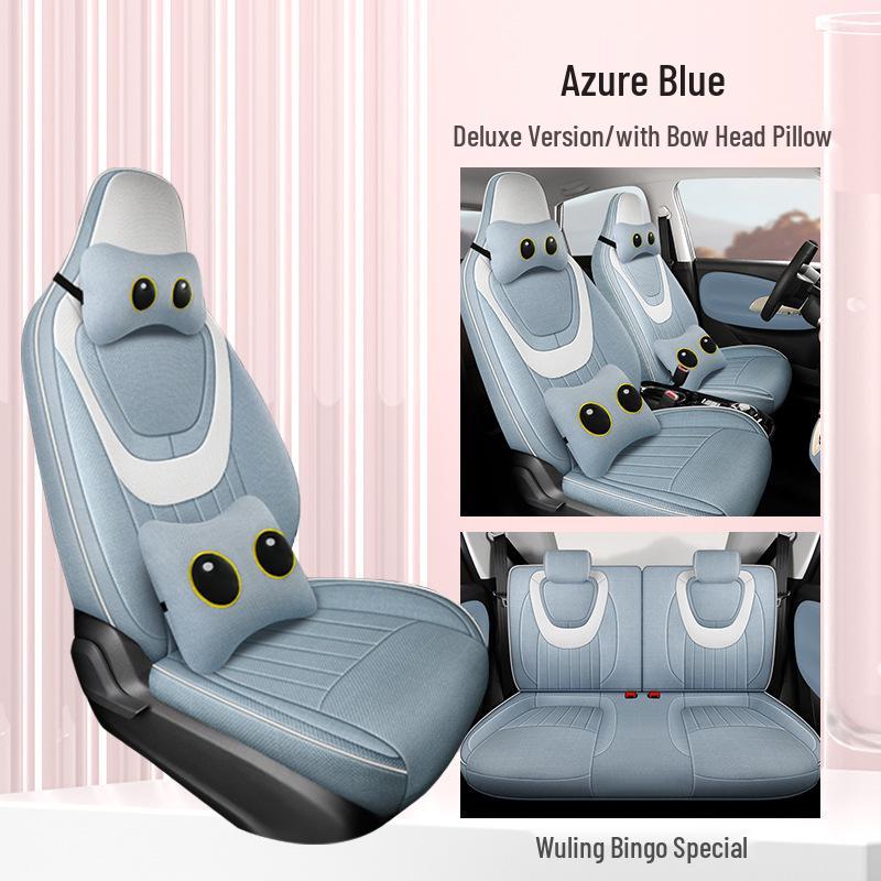 2023 Wuling Bingo Cute Cartoon Car Seat Covers for Women - Winter & All-Season Full Surround Cushion.