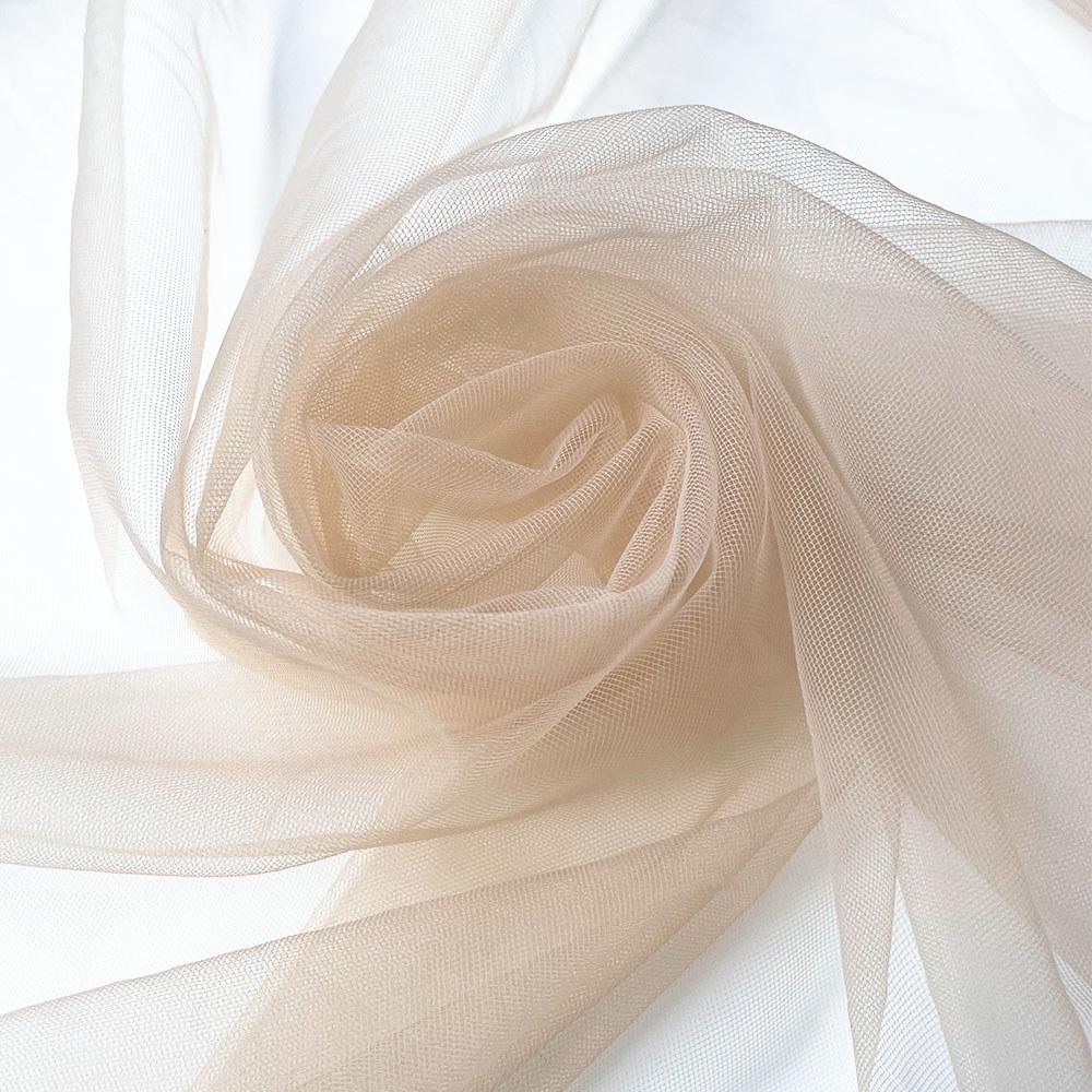 Nude Brown Tulle Fabric 1 Yard Luxury Soft Nylon Mesh for Pageant Dress Sewing Girl Birthday Tutu Skirt Embellishment Breathable