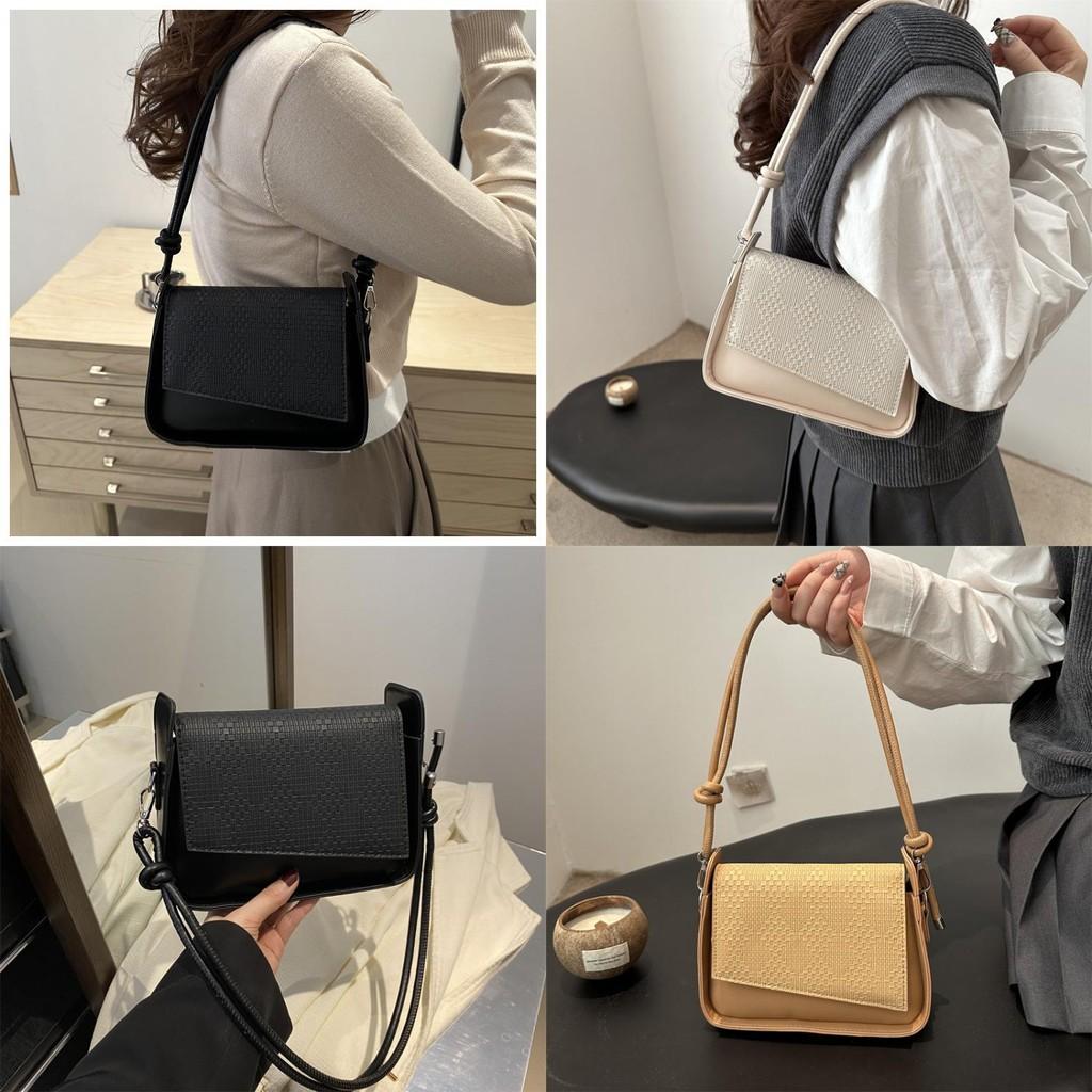 Chic Minimalist Pu Shoulder Bag With Unique Stitching For Fashionable Everyday Use