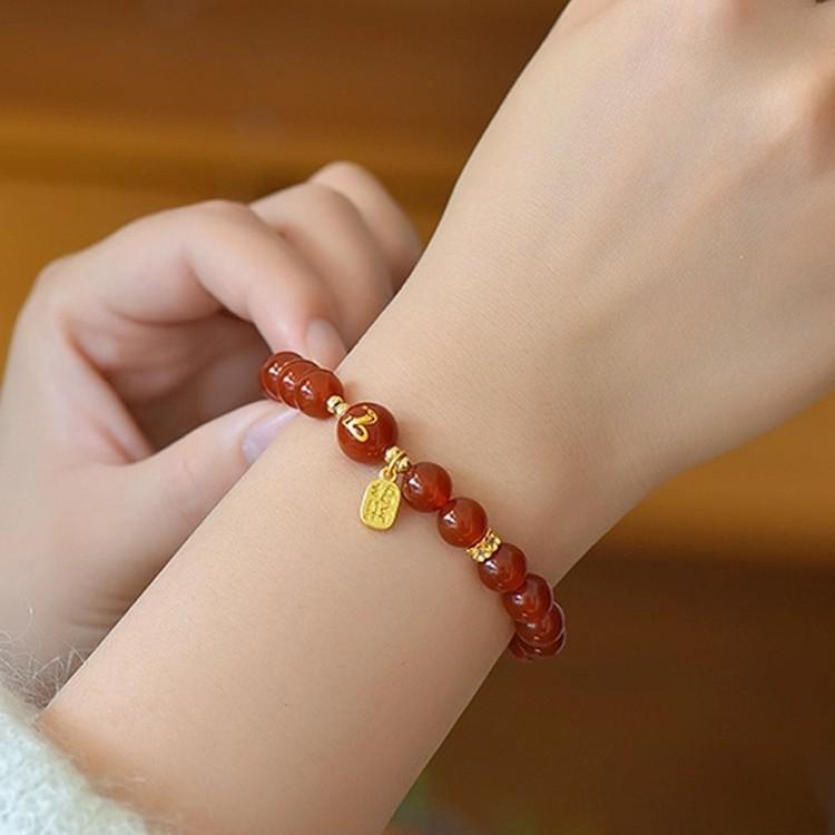 2026Red Agate Bracelet for Women, Zodiac Sign Bracelet for Men, Red Auspicious Amulet for the Snake