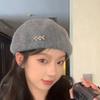 Solid Color Artist Cap Knitted Newsboy Hat Elegant Octagonal Cap  Autumn/Winter