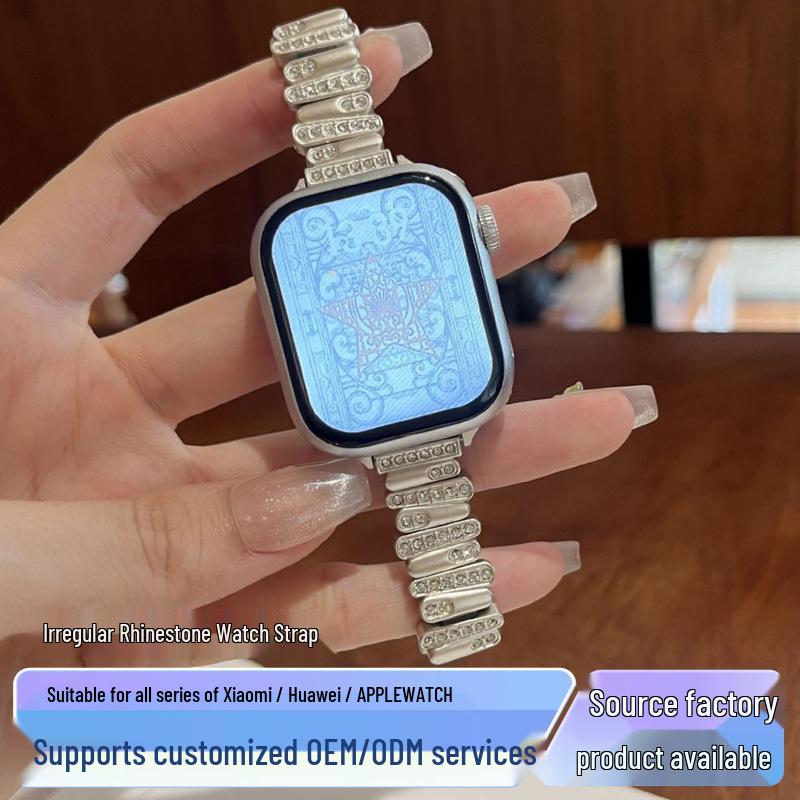 Elegant Rhinestone Metal Strap for Xiaomi Smart Band 9/8 & NFC - High-Grade Women's Bracelet.
