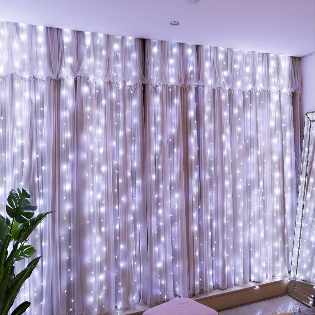 300 LED-lysgardin 3 MX 3 M USB-lysgardin med 8 moduser fjernkontroll Justerbar lysstyrke Soveromsvindu Innendørs Utendørs