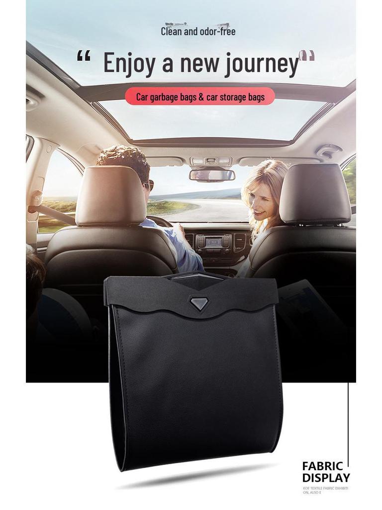 Car Hanging Trash & Storage Bag - Foldable for Front & Rear Seats