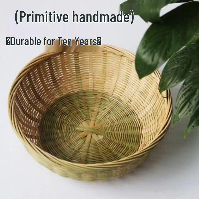 Bamboo Weaving Handmade Round Steamed Bun Basket & Sieve Basket