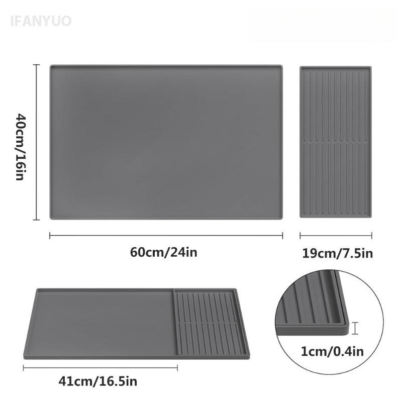 2in1 Silicone Coffee Mat Multi-Functional Non-Slip Bar Pad for Countertops Absorbent Kitchen Tableware Impermeable Drainage Mat