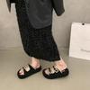 Thick-soled fashion outer wear belt buckle cool slippers women's shoes 2025 new summer outer wear red beach sandals