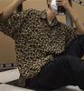Aspersio Košile s límečkem s krátkým rukávem ve stylovém americkém ležérním stylu se zvířecím potiskem leoparda a otevřeným předním dílem Aloha, pánská