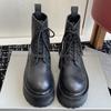 Classic Women Ankle Boots Round Toe Lace Up Thick Sole Retro British Style Fashion Simple High Quality Boots Autumn Winter Boots