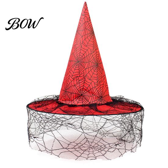 Festival Party Headwear Halloween Witch Wizard Hat, Adult Kids Cosplay Cone Hat with Spider Pointed Web Star Decor, Gothic Costume Prop, Trick
