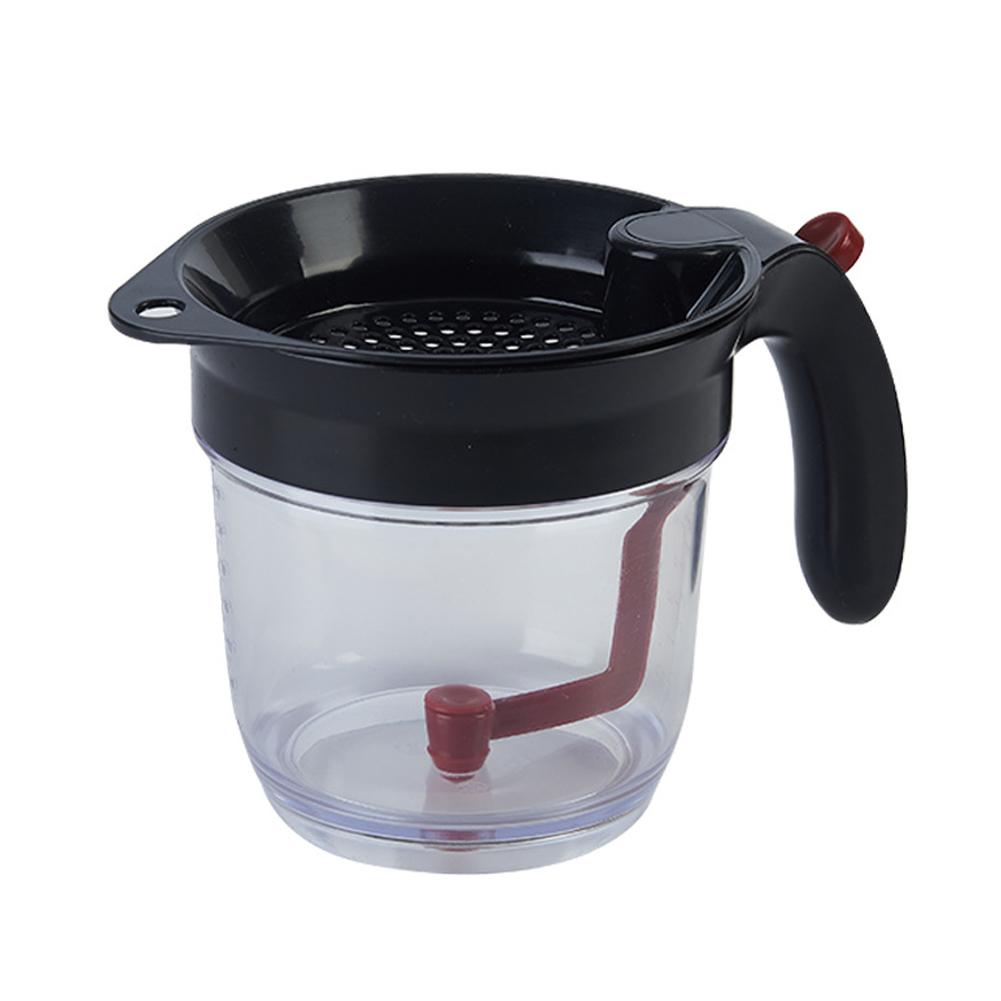 

Креативний кухонний інструмент Сепаратор жиру для соусів з нижнім зливом Багатофункціональний ситечко для жиру Пластиковий кухонний інструмент чорний