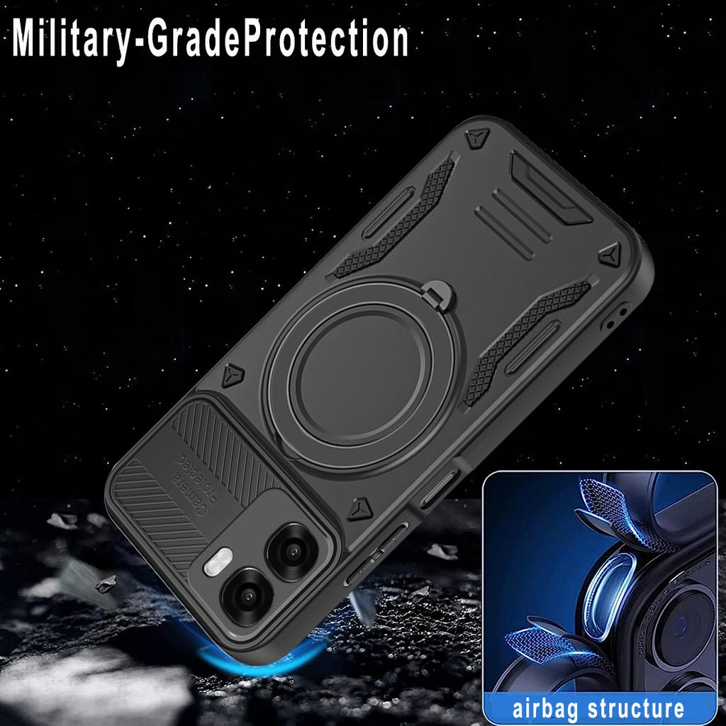 Magnetic Case For Oppo A6x 5G / A6x 4G Shockproof TPU + PC Phone Back Cover with Kickstand