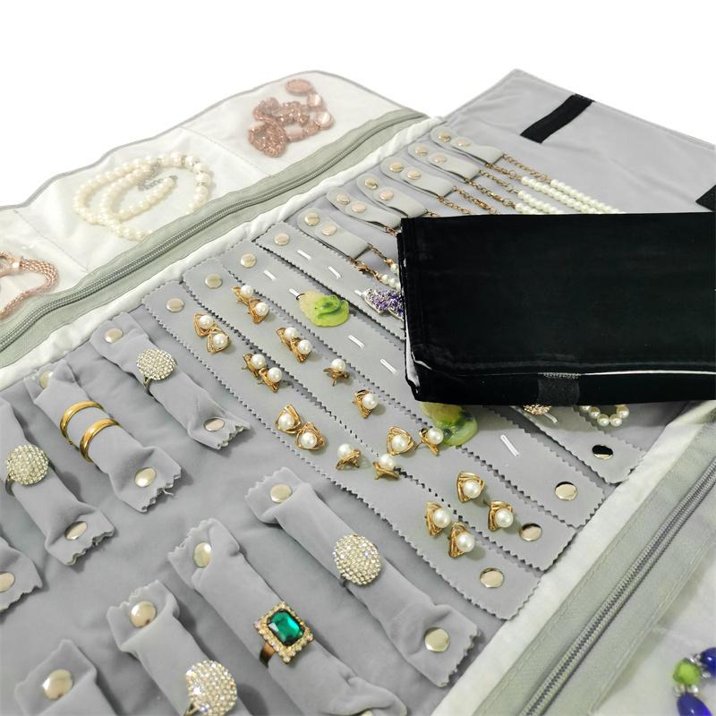 Velvet Jewelry Storage Roll Bag Ring Necklace Bracelet Locket Storage Bag Anti-oxidation Film Layer Jewelry Storage Props