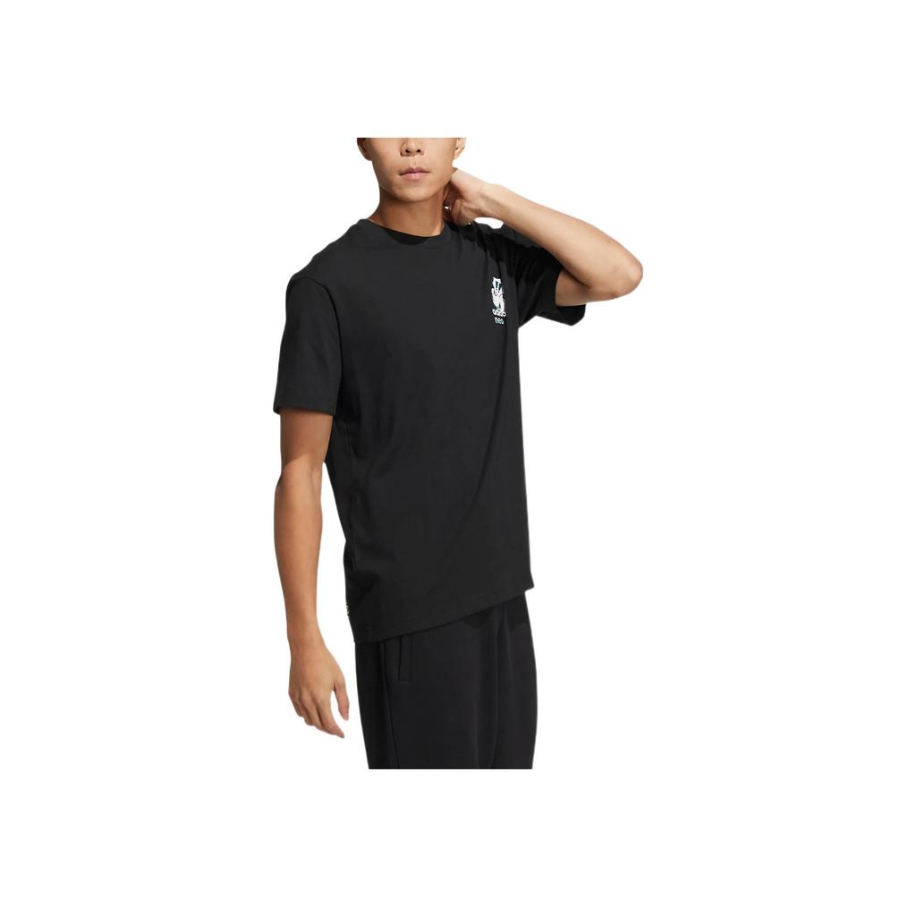 Adidas Neo Cartoon Character Print Logo T-Shirt Men Tops Black HD4623