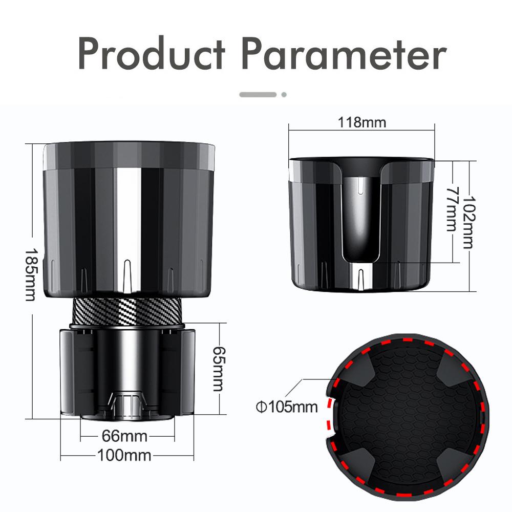 Large Insulated Cup Holder Multi-Purpose Car Cup Holder Adjustable Base For Water Bottles, Coffee Cups, and More