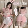Milk Sweet Rabbit with Steel Rim Perspective Set Women's Sex Underwear Sexy Dew Uniform Pink Dress