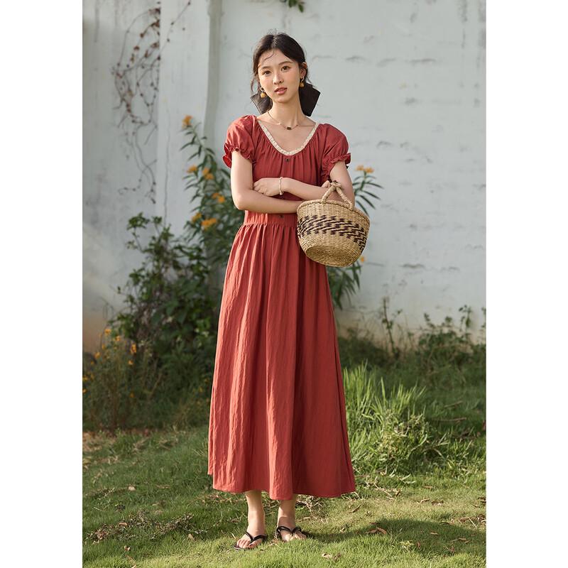 Mixiu 2025 Summer Puff Sleeve Two-Way Wear Slimming Dress