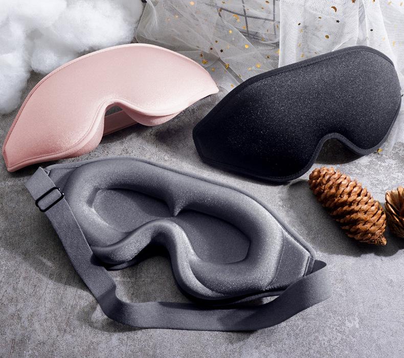 3D Schlafmaske: Verdunkelung, Atmungsaktiv, Memory-Schaum für tiefe Augenhöhlen und Nickerchen im Flugzeug.