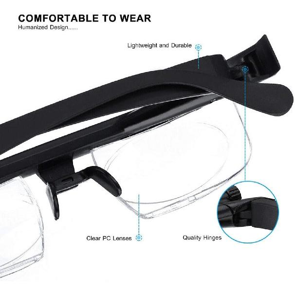 FOTN Adjustable Glasses Dial Vision Adjustable Magnifying Reading Glasses For Seniors Women Men