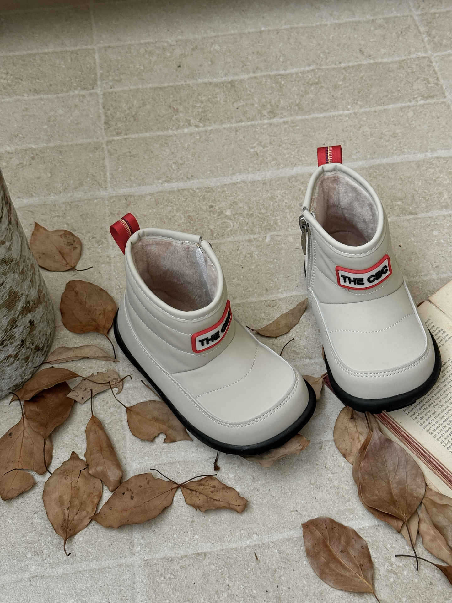 

XSHX Animal Crossing Association | Boys and Girls Autumn and Winter Fleece Warm Side Zipper Vintage British Outdoor Wind Rubber Outsole 25