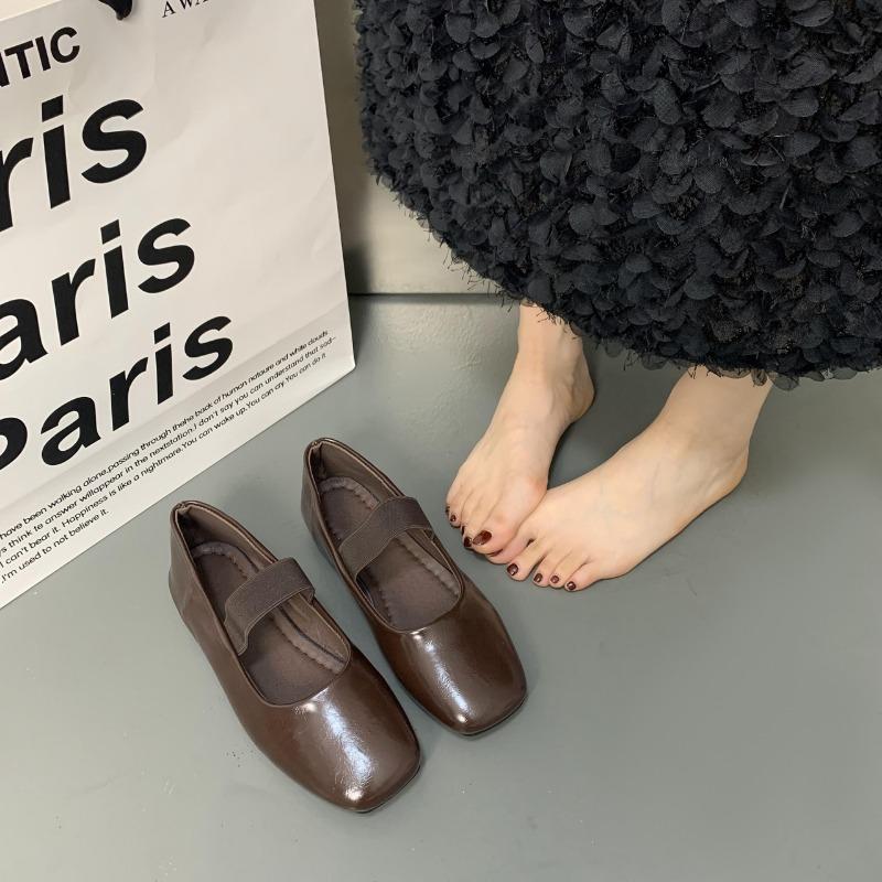 New Square Toe Women Ballet Flats Shoes Fashion Shallow Elastic Band Spring Autumn Ladies Comfort Soft Sole Ballerina Shoes