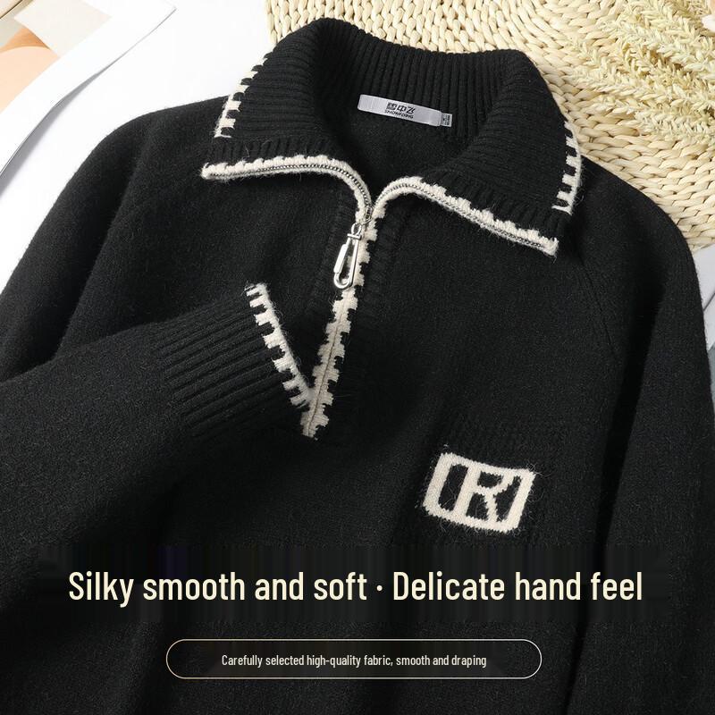 

SNOWFLYING Women s Color-blocked Polo Knit Sweater M