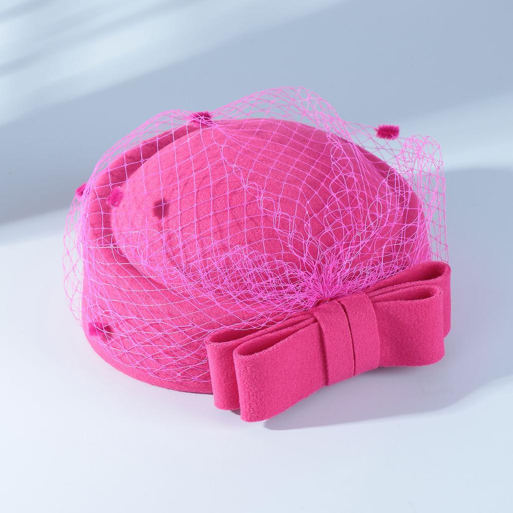 Damenhut im französischen Stil Netzhut Britische Hochzeitsfeier Schleife Stewardessenhut