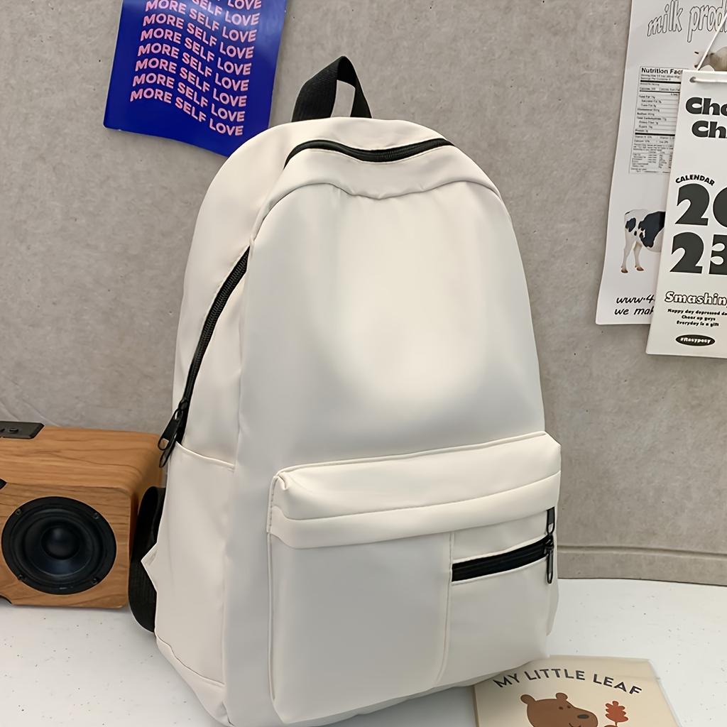 Simple Solid Color Casual Backpack for High School Students, Suitable for Outdoor Commuting,Lightweight, And Versatile, Designed for Laptops