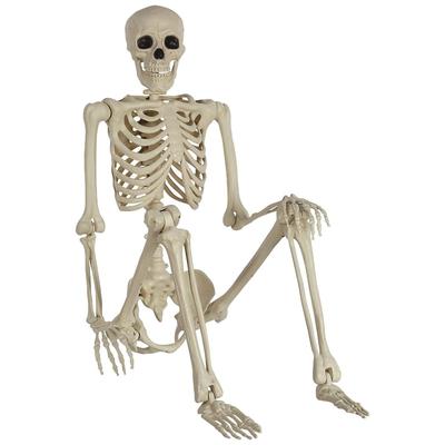 Schelet de Halloween mărime naturală Oasele umane realiste Material PP șapte articulații reglabile potrivite pentru teme de Halloween sau farse