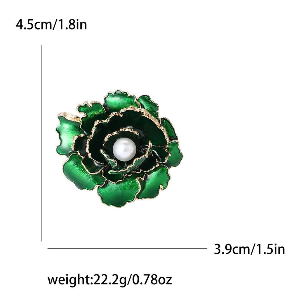 High-End Exquisite Enamel Peony Brooch Temperament High-End Women'S Cheongsam Shawl Corsage Jewelry Pin