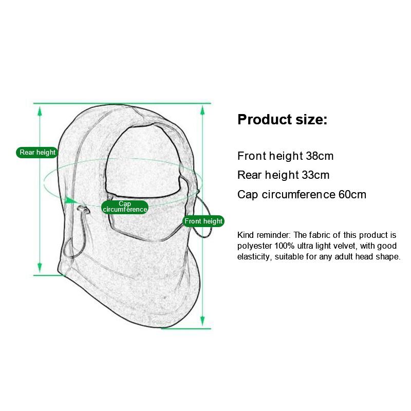 Winter Men Women Warm Hats Waterproof Thermal Fleece Balaclava Hat Hooded Neck Warmer Hiking Scarves Hats Outdoor Riding Windproof Cap