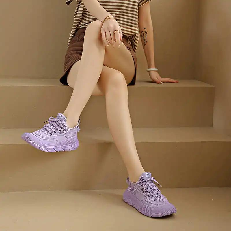 Round Foot Ete Spring Woman Heel Shoes Womens Sneakers Black Color White Heels For Women Sport Tnis Deporte Athletics Gym