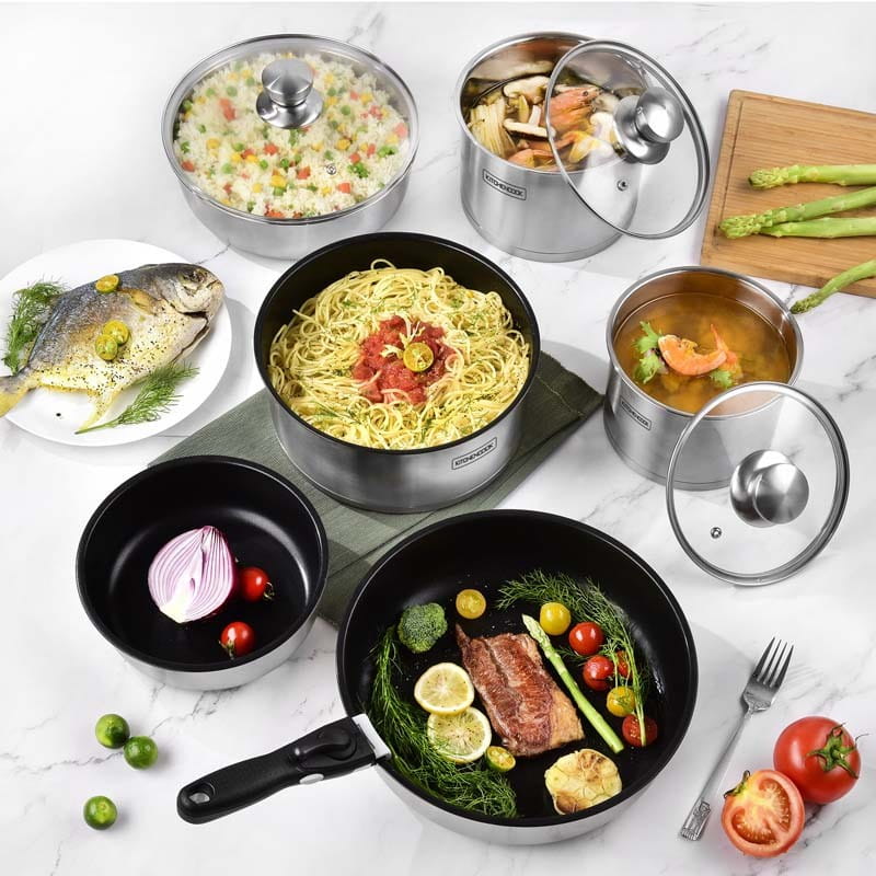 Kitchencook FLEX10 10-piece Stainless Steel Pot Set