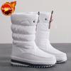 Waterproof Round Toe Platform Half High Plush Women'S Snow Boots Trend  Large Size Warm Winter Non Slip New In Ladies Shoes