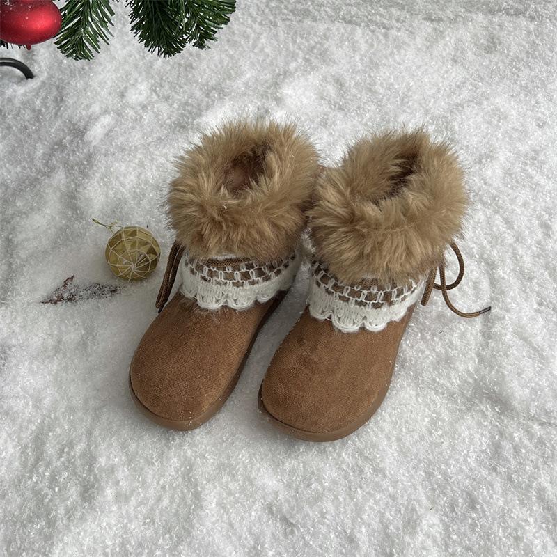 

Yueyu fur integrated snow boots for women 2025 winter new plush warm cotton shoes hairy cotton boots for women 40