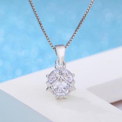 Collana Ciondolo Cubo Magico in Zircone Stile Coreano di Alta Gamma per Donna