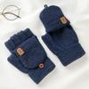 Windproof Half Finger Mittens Warm Writing Mittens Fashion Winter Knitted Gloves  for Men