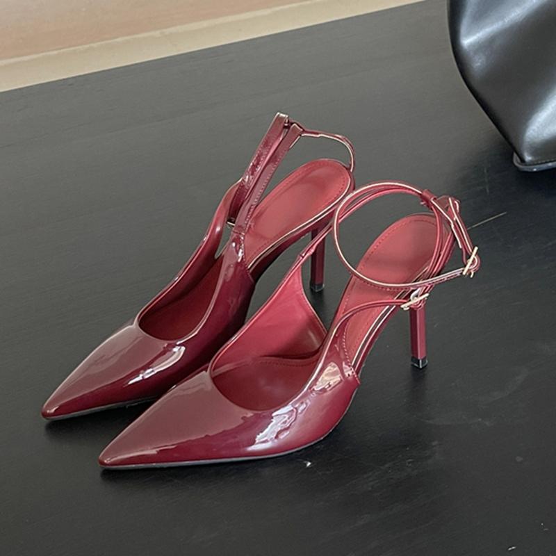 Fashion SUOJIALUN 2025 Spring New Brand Women Sandal Fashion Ankle Strap Ladies Elegant Slingback Shoes Thin High Heel Pointed Toe Pumps