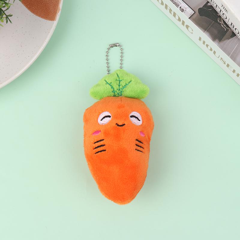 1PC High Quality Mini Cute Rabbit In Carrot Plush Toys Keychain Anime Brown Lop Eared Bunny Pendant Stuffed Doll Gift