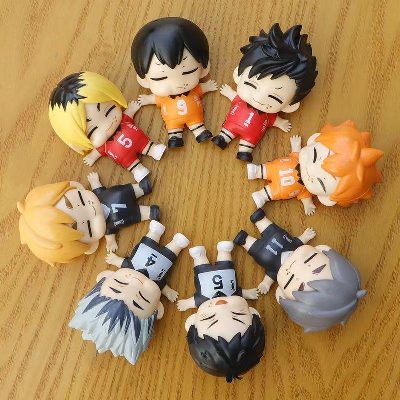 

8Pcs Haikyu!! Anime Cute Figure Kenma Kozume Oikawa Toru Sleeping Position Figure Decoration Toys Model Doll Children Gift